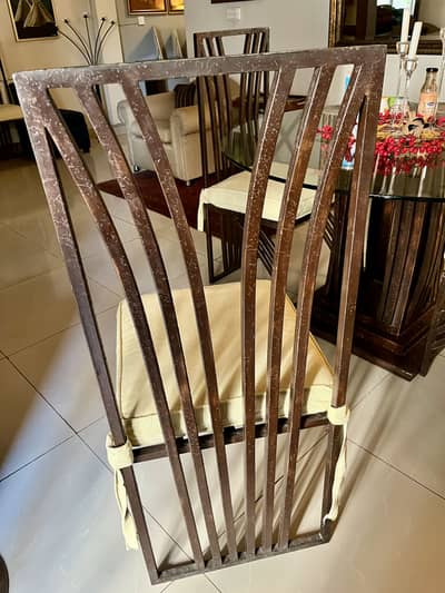 Wrought Iron Dining Chairs with Cushions
