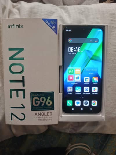 Infinix Note 12 G96 8/128 GB Mobile For Sale Lahore.