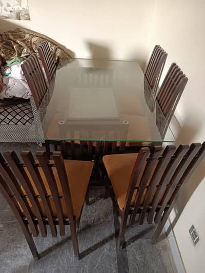 Elegant 6 Seater Glass Dining Table – Family Gathering