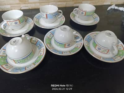 12 pcs Queen's floral pattern tea set with saucer for sale