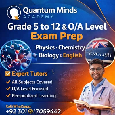 Science & English Exam Preparation | Grade 5 to 12 + O/A Levels