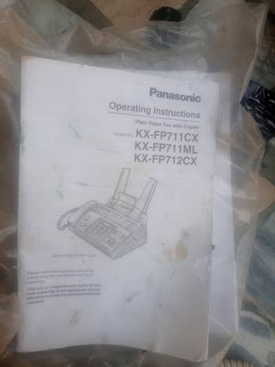 Panasonic Plain Paper Fax With Copier  Model No. KX_FP711