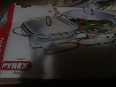 pyrex dish double with lid and stand for sale