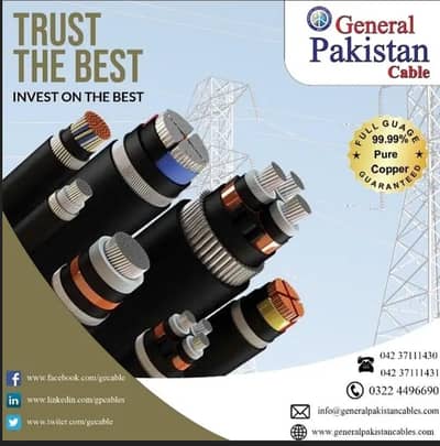 120 mm 4 core silver cables wire 37/83 GENERAL PAKISTAN CABLE