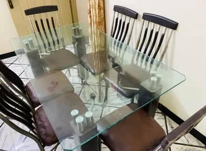 premium Mirror Dining Table along with 6 Chairs available for sale