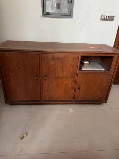 Big ironing stand with storage cabinet