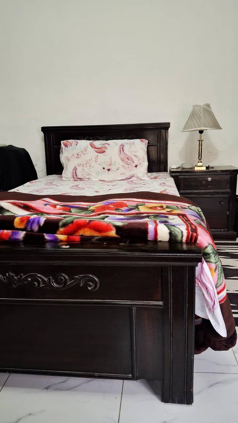 Single  Bed with Side Table 1
