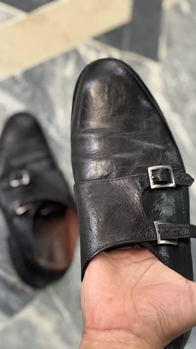 Double monk Strap shoes for sell original shoes (slightly used) black