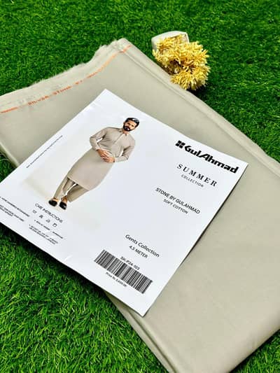 Men’s Unstitched Soft Cotton Plain Suit. Available with cash on