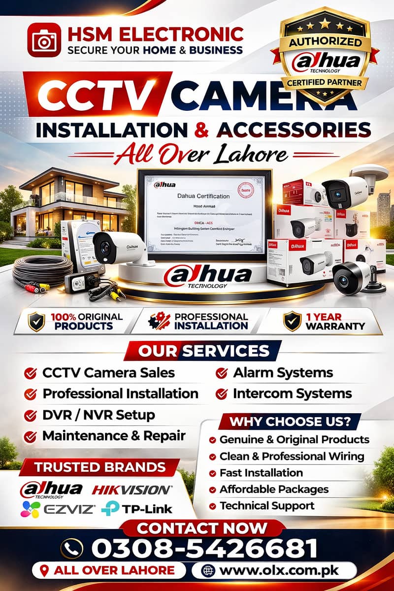 DAHUA CCTV Installation Cameras & Security Solutions HD,WiFi,DVR NVR ...