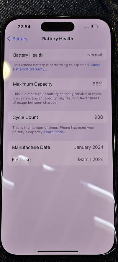 Iphone 15 pro PTA BLUE