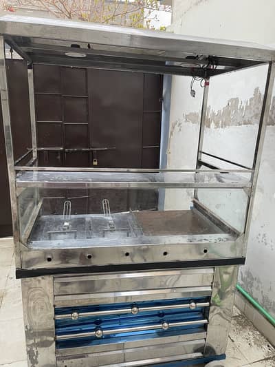 Fries counter double Fryer + Burger Setup