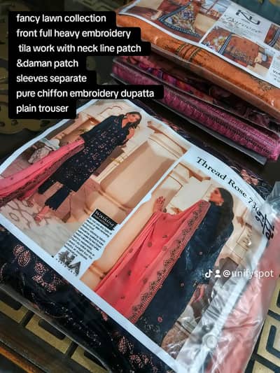 Luxury Fancy Lawn 3-Piece Suit – Single Piece