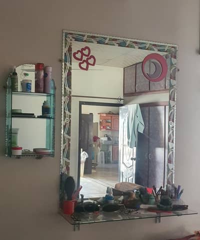 Wall Hanging Dressing Table with Side Shelf