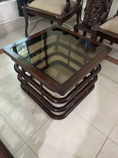 Wooden Centre table and 2 side tables