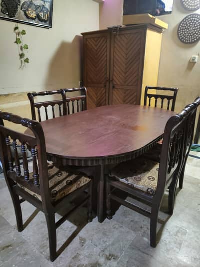 Solid Wood Dinning table with 6 chairs
