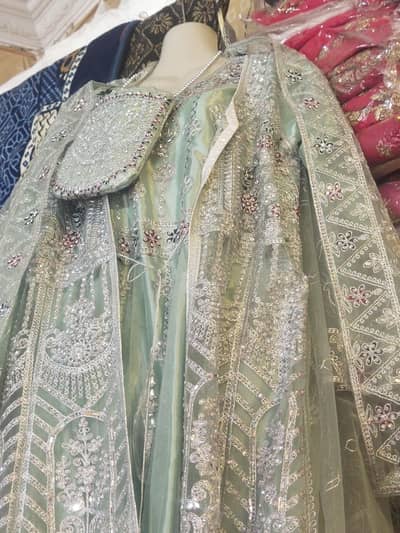 Bridal Maxsi Open Style with Pouch Embroidery Duppta