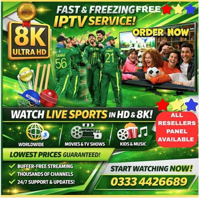 Non freezing iptv with large content and quality:03334426689++