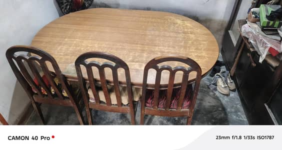 pure wooden table and six chairs