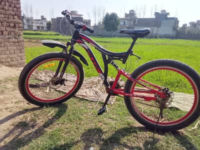 Bicycle With Fat Tyre and Disc Brakes