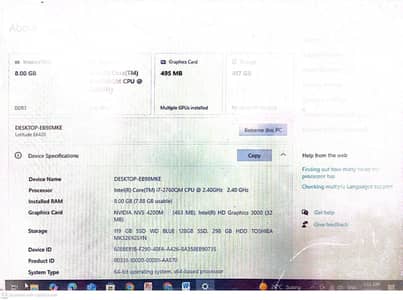 Dell Latitude, core i7 2nd gen laptop window 10 pro