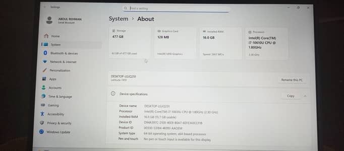 Dell latitude 7410 i7 10th