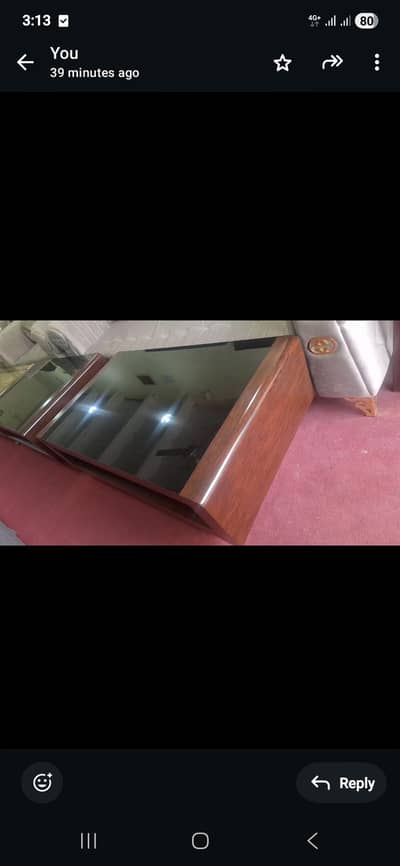 highly glossy wooden techur table