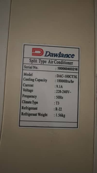 Dawlance 1.5 ton ac
