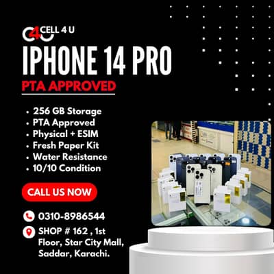 iphone 14 pro | 256 gb | pta approved | factory unlock | 10/10