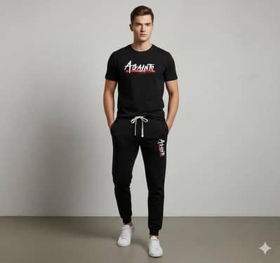 2 Pcs Men's Polyester Printed Track Suit