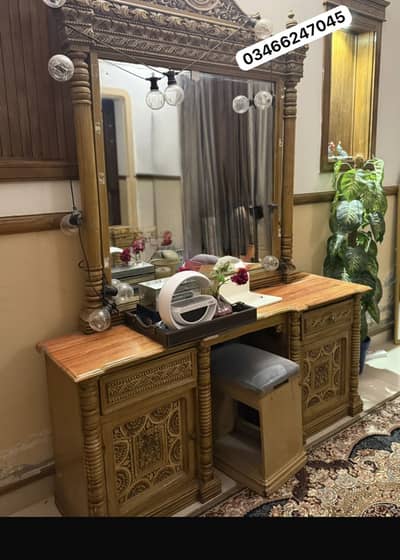 Wooden dresser and stool for sale