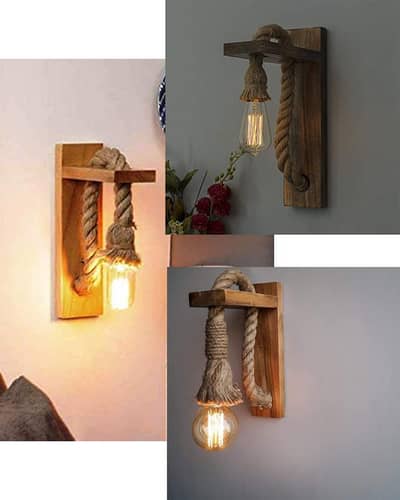 Wall Lamp Wooden Vintage