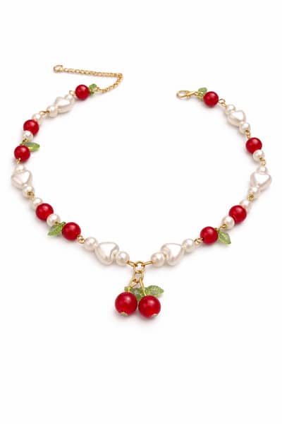 Aesthetic Cherry Pearl Bracelet - Korean Style Coquette Jewelry