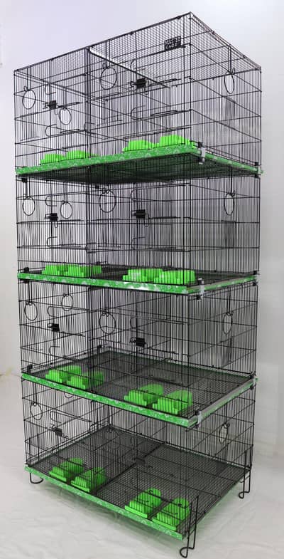 parindon ka pinjra 8 portion folding cage