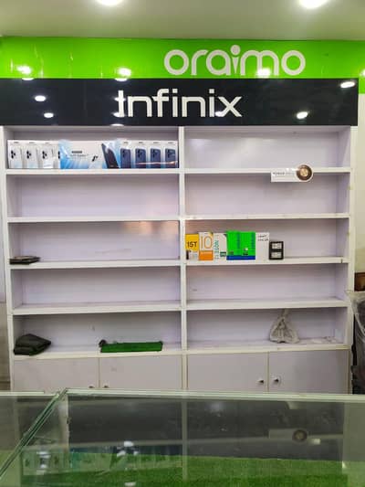 mobile phone counter and racks