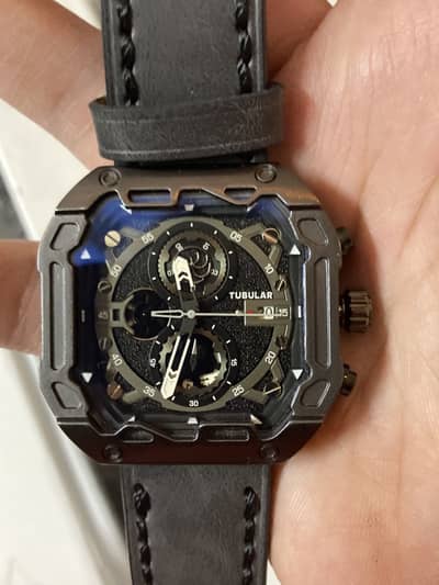 Tubular Original Watch , Chronograph Working , Leather Strap