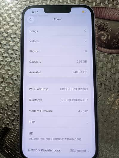 iphone 14 256gb jv 10/10 all okay 84% bh everything working