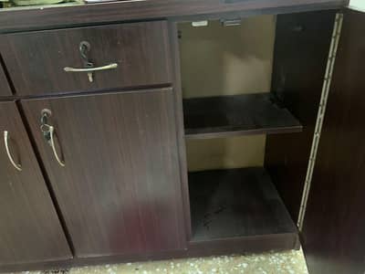 wooden table with drawers for room