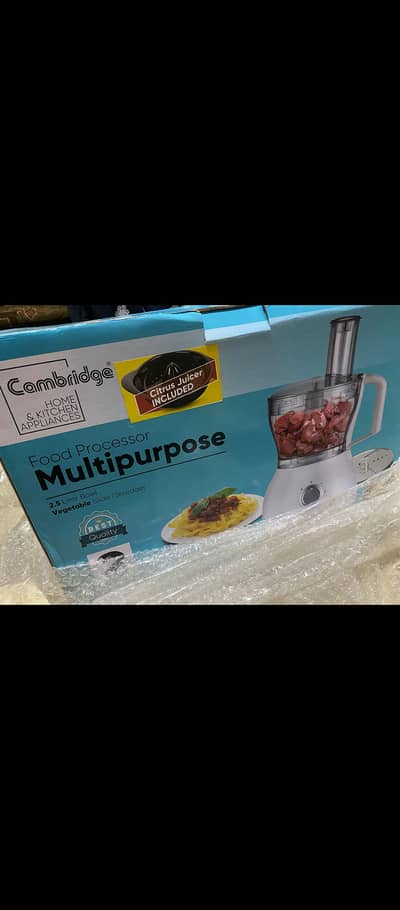 Cambridge Multipurpose food processor with citrus juicer included. Br