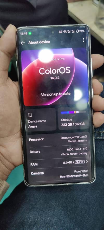 OnePlus Ace 3 pro  16+12 gb ram 512gb rom