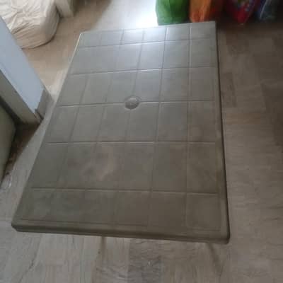 Plastic folding table with 6 chairs