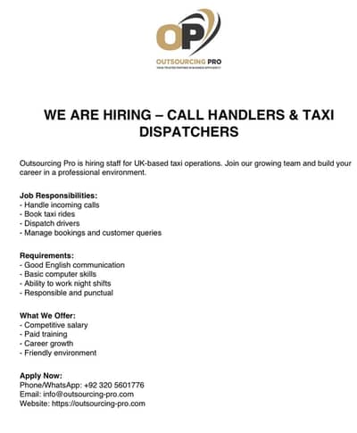 Call Handler & Taxi Dispatcher (UK Campaign)