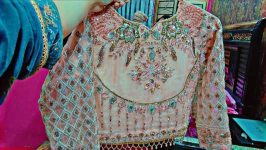 Stunning Baby Peach Organza Lehenga Choli with Dupatta for Sale!