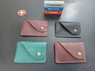 Snap Button Handmade Minimalist Card Holder.