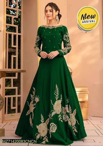 Women's Stitched Shamoz Silk embroidered maxi 