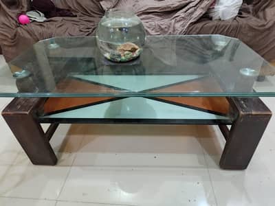 Double glass centre table 12mm Top glass used condition 03452131028
