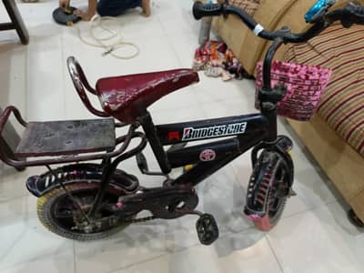Kids bicycle cycle with side wheels used 03452131028
