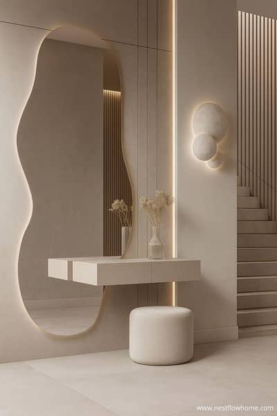 mirror walls, console wall, dressing walls, media walls, molding walls