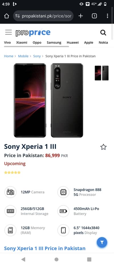 Sony Experia 1 mark 3