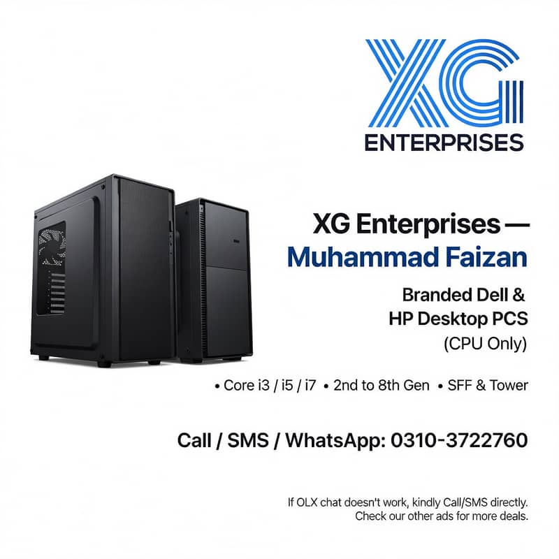 Dell & HP Branded Desktop CPU i3/i5/i7 2nd–8th Gen From Rs. 12,000 ...